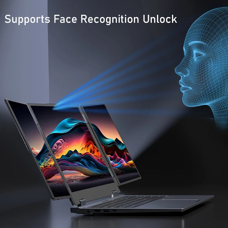 Business Laptops 16 Inch Dual 10.5 Inch Triple Screen Display Laptop Core I7 1260P Max 64GB DDR4 4TB SSD Laptop