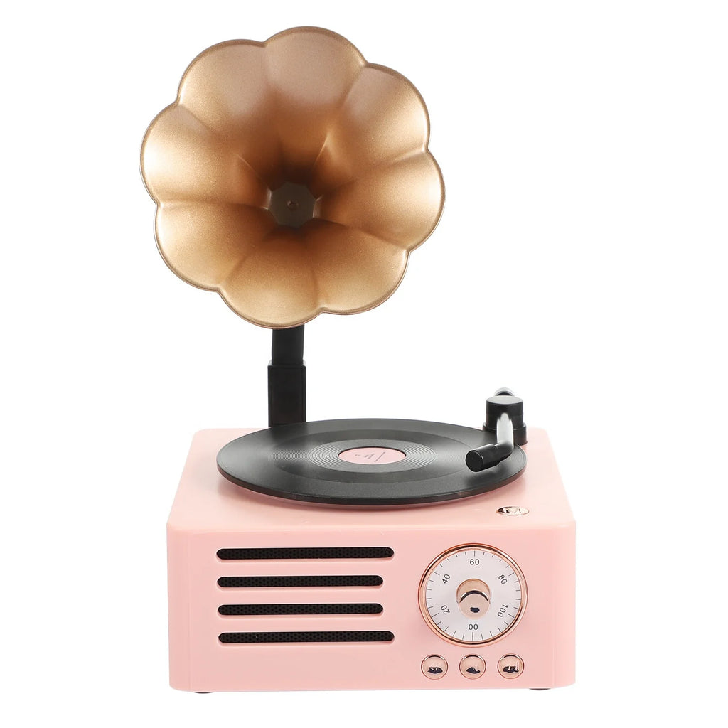 Bluetooth Stereo Sound AUX Loudspeaker Classic Music Player Retro Vinyl Record Player Wireless Speaker