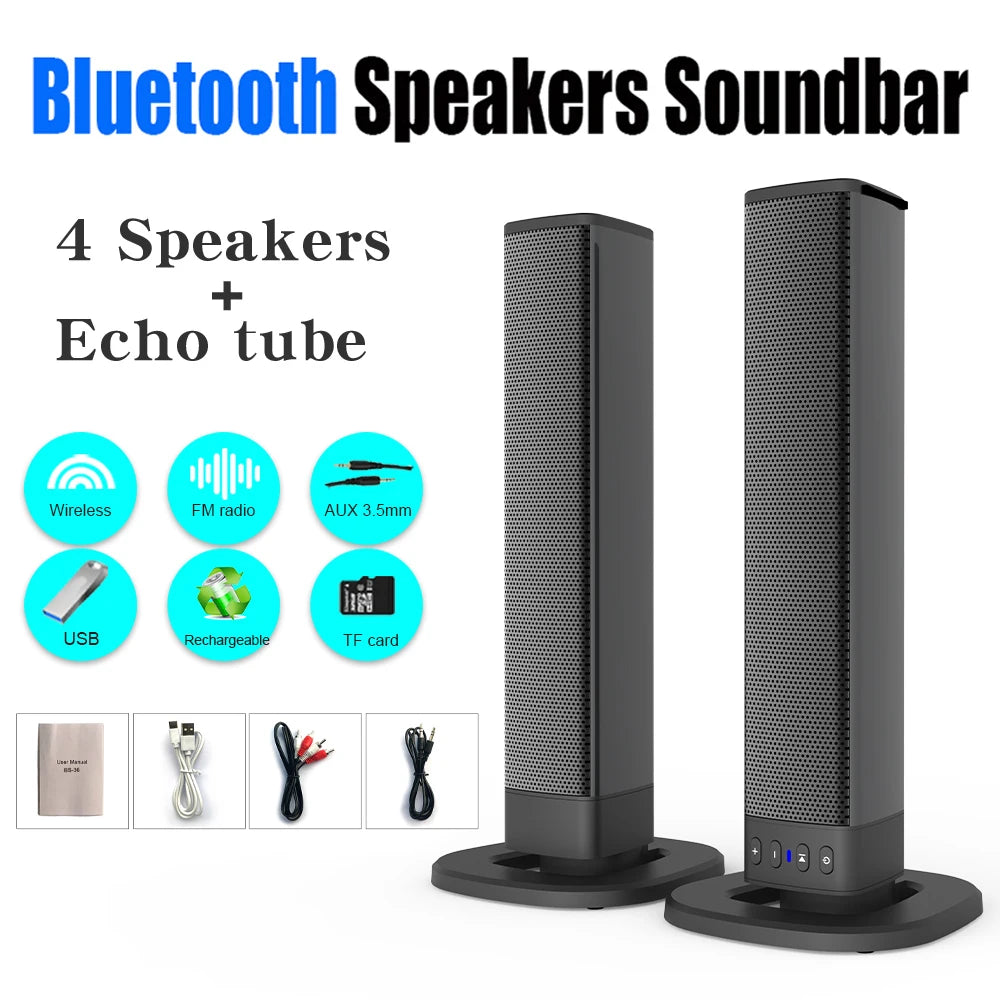 BS36 TV Soundbar Speaker Home Theater Subwoofer Wireless Blue-tooth Speakers 3D Surround Stereo Soundbar DSP Chip Music Center
