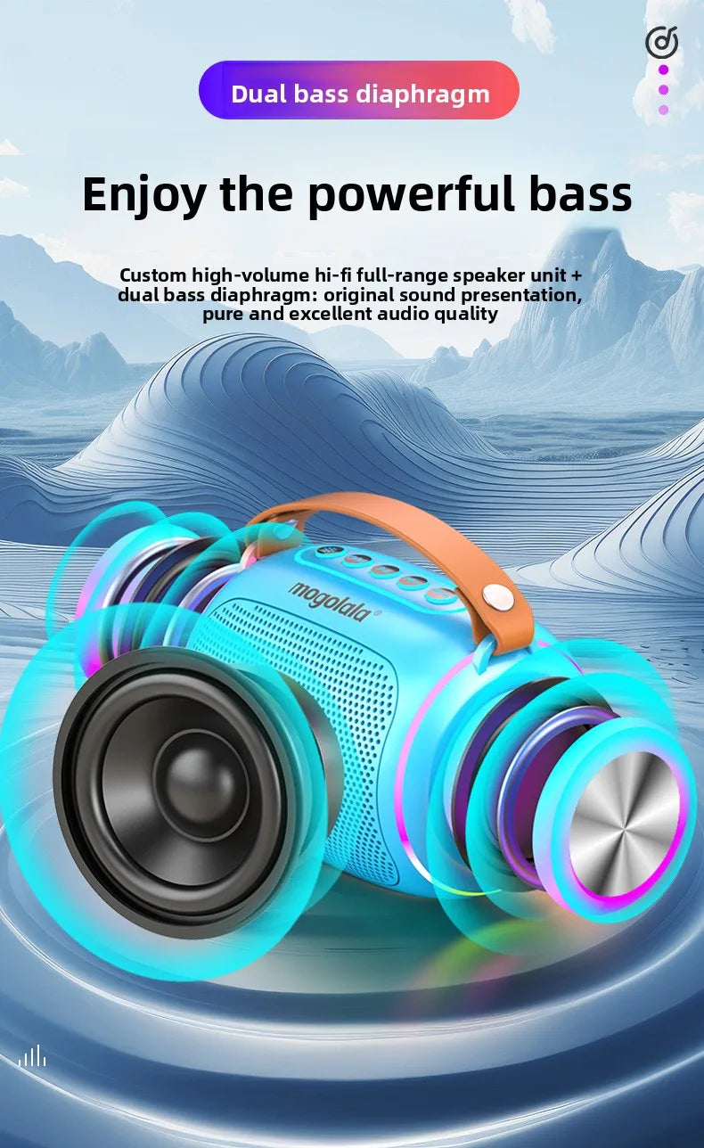 High Volume Long Battery Life Bluetooth Speaker Heavy Bass for Home Outdoor Use Easy Carry Wireless Speaker 10m Range