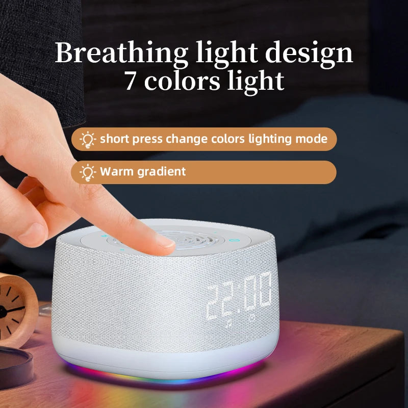 2-in-1 Bluetooth Speaker Alarm Clock White Noise Speaker Designed to Improve Sleep Quality, Soothe and Relax the Mind