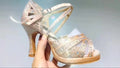 Wedding Shoes For Women Salsa Dance Shoes Woman Sandals With Platform Silver Dance Shoes RhinestoneJuseDanc
