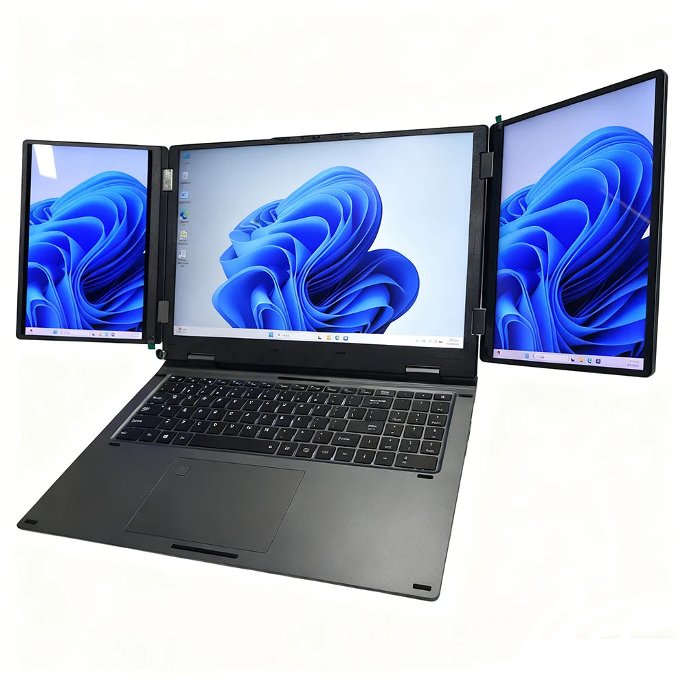 16+10.5+10.5 Inch Three Screen Gaming Laptop Intel I7 1260P Face Unlock High Performance Multi Screen Notebook for Gaming & Work
