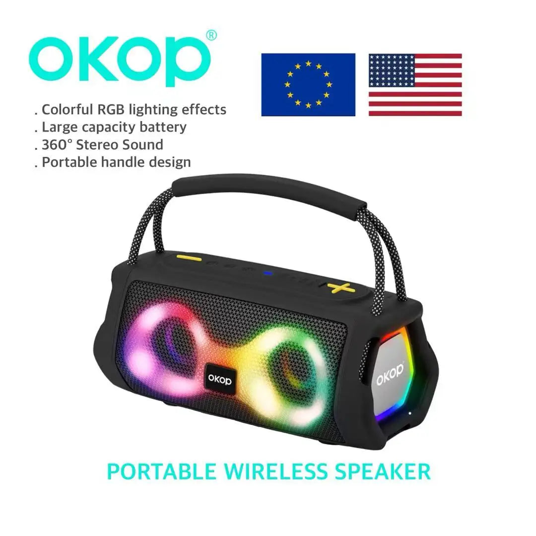 OKOP812 Wholesale Portable Handle High-Power RGB LED Subwoofer for Speaker with Ultra-Long Battery Life for Outdoor Use