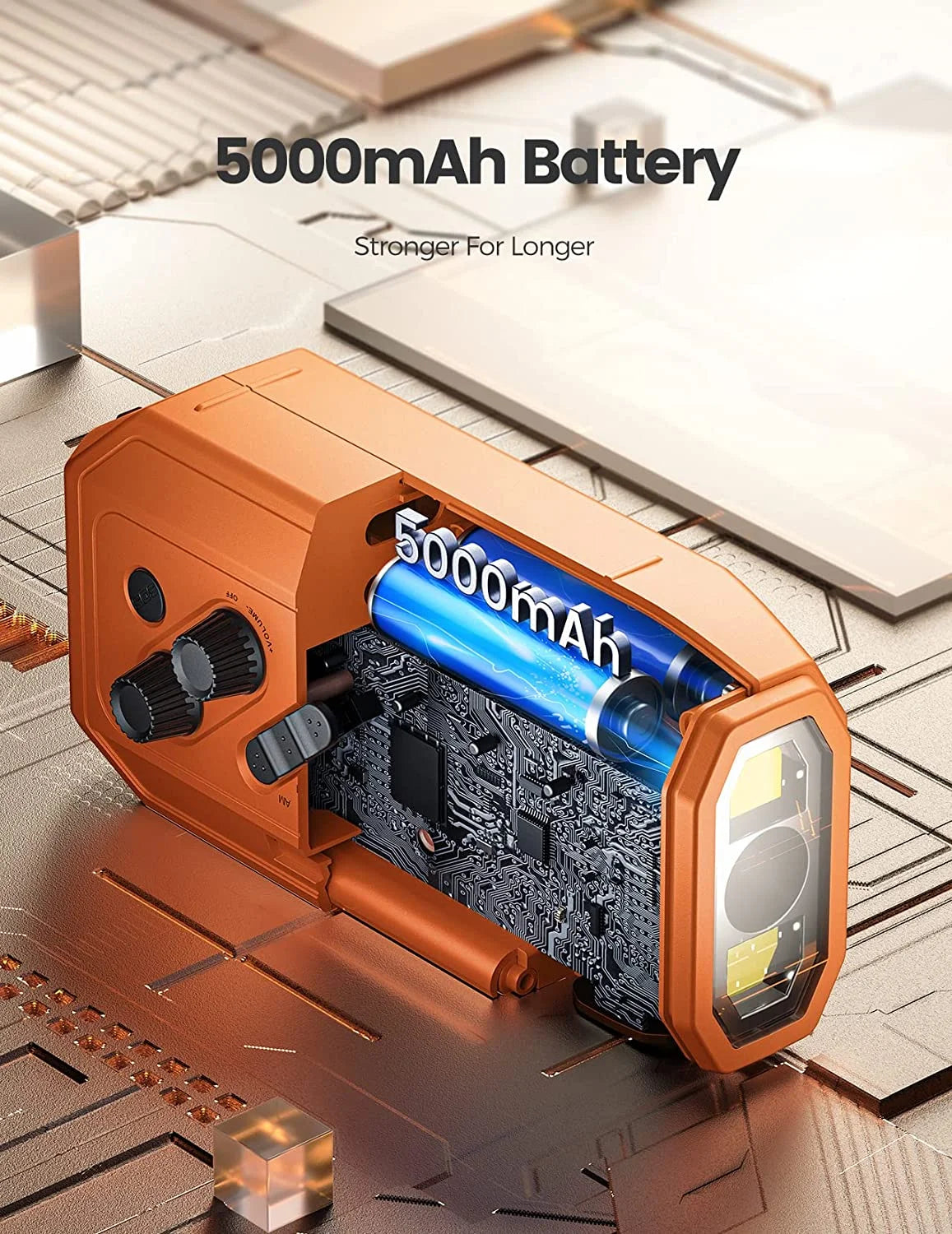 Solar Powered & Crank Hand-Operated Power Portable Wireless Speaker with FM Radio USB/TF/FM/BT/TWS/LED Flashlight