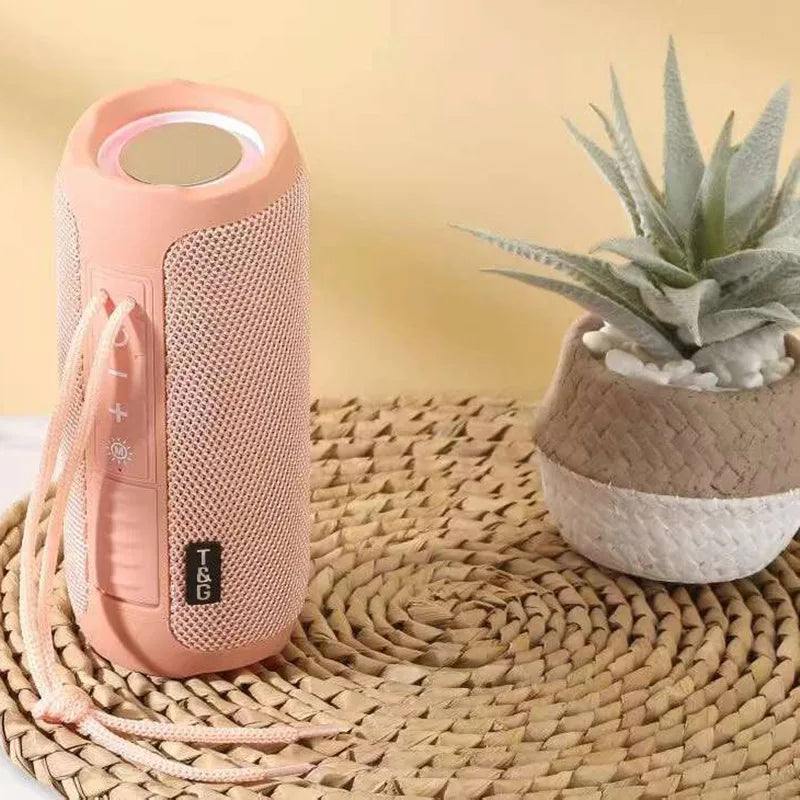 TG227 Portable Outdoor Waterproof Wireless Speaker Mini Bass Subwoofer Column Boombox RGB TF Card FM Radio Support Plastic