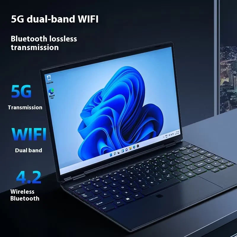 DEEQ 2025 New 14-Inch Business Laptop Intel N95 Quad-Core 32GB RAM 2TB SSD IPS Display English Windows 11 Pro Full-Size Keyboard
