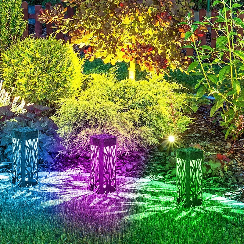 Solar Lights Outdoor with Solar Panel Pathway Lights IP65 Waterproof Garden Lights Auto ON/Off for Landscape Pathway Patio Decor