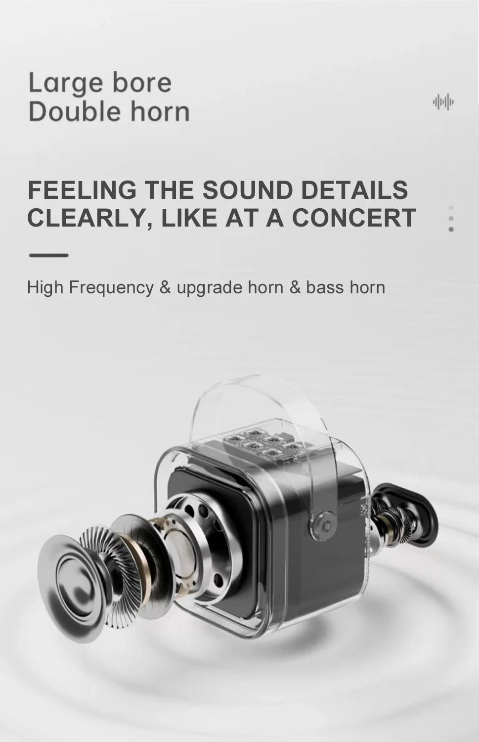 BT Tg117 Mini Karaoke Speaker RGB LED Lighting Modern Portable Battery Operated Wireless Microphone Plastic Clock Design for