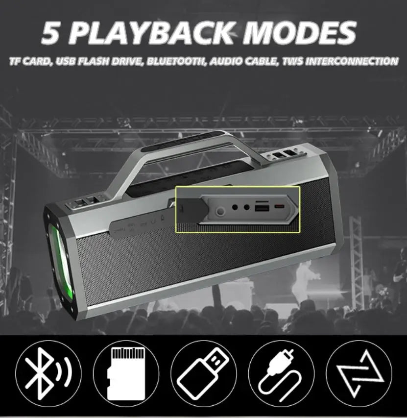 SODLK 150W Portable Wireless Speaker Loud Stereo System with Dual Microphones for Home Theatre Karaoke  Outdoor Party