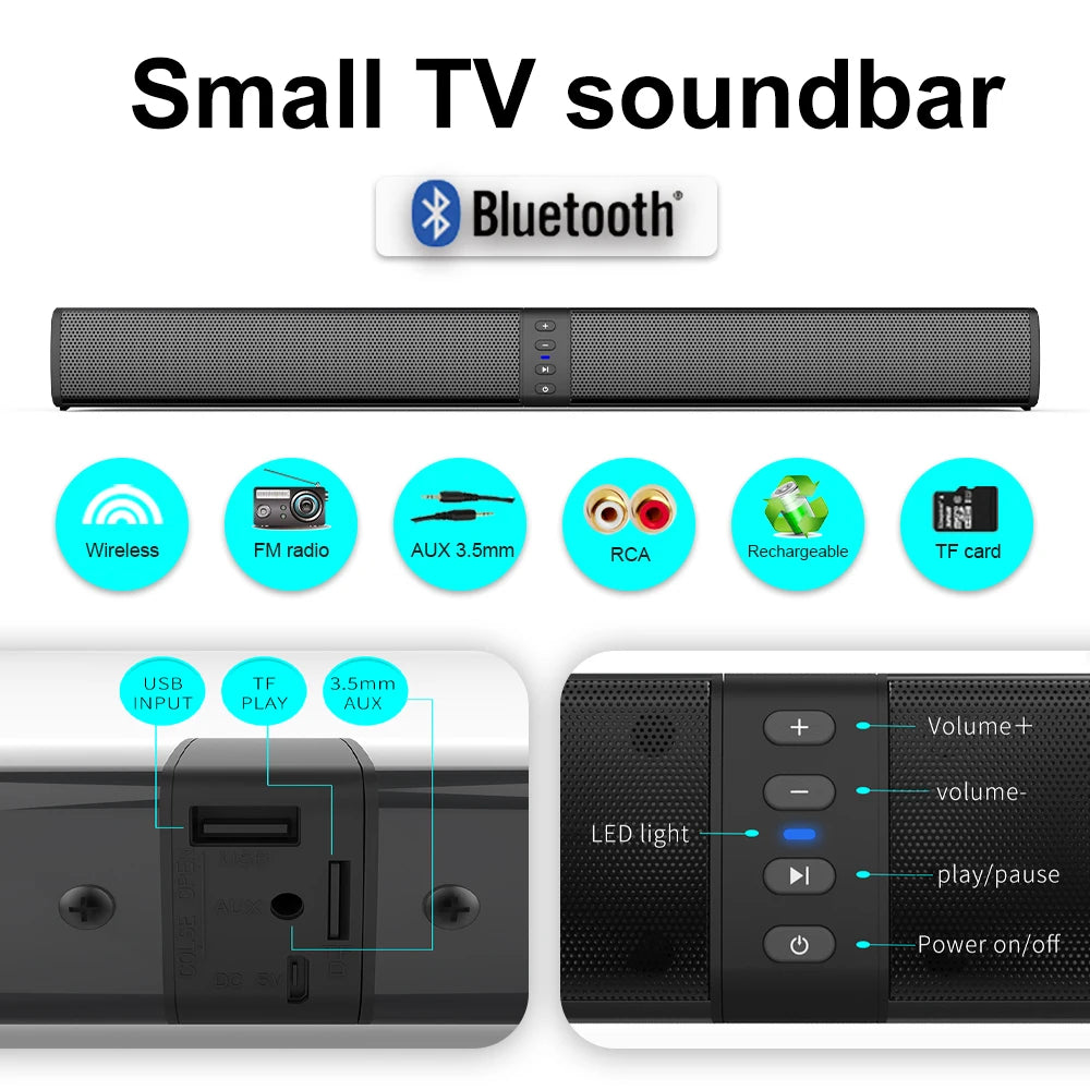 BS36 TV Soundbar Speaker Home Theater Subwoofer Wireless Blue-tooth Speakers 3D Surround Stereo Soundbar DSP Chip Music Center