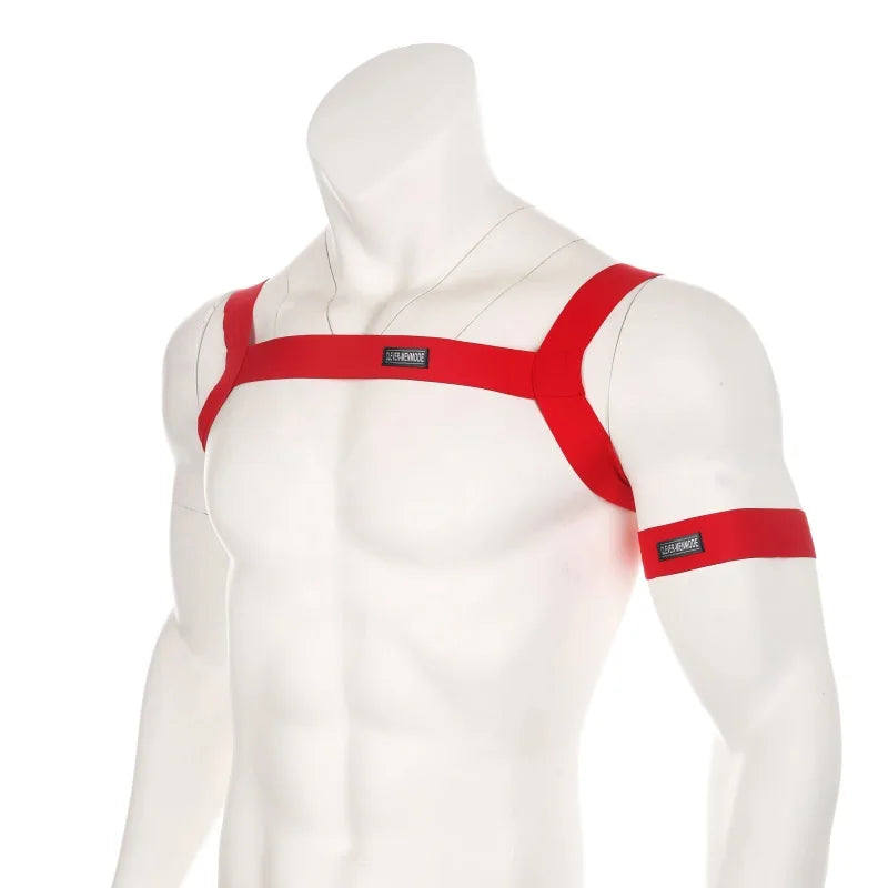 Lingerie Mens Harness Straps Sexy Man Body Chest Costumes High Elastic Bondage Costume With Arm Band Man Night Club