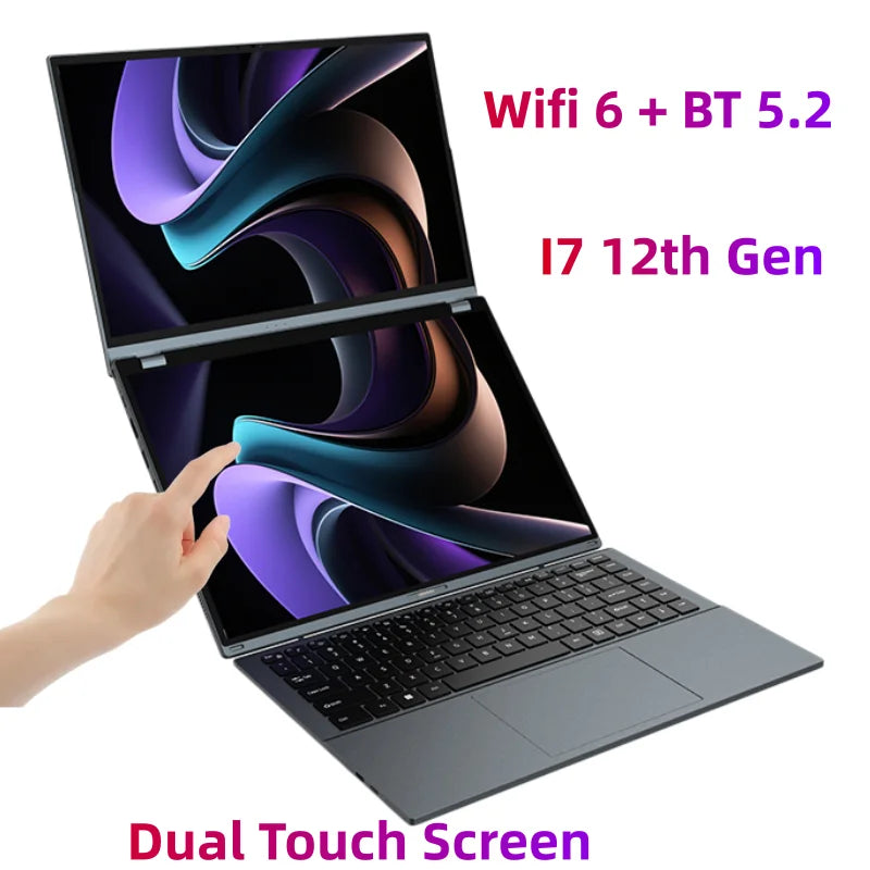 Intel Core I7 12th Gen 1270P AI 14 Inch YOGA 2 in 1 Double Display DDR5 WIFI6 Single-screen Mode Two Dual Screen Touch Laptop