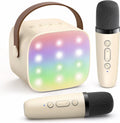 Portable for Bluetooth Karaoke Machine for Kids Adults Two Wireless Microphones with RGB LED Lighting Low Price Stock Available