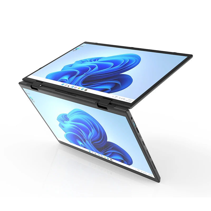 New Custom Logo Dual Intel N100 12th Gen Win11 Computer PC 14Inch Touch Screen 2 in 1 Tablet Double Touch Screen Business Laptop