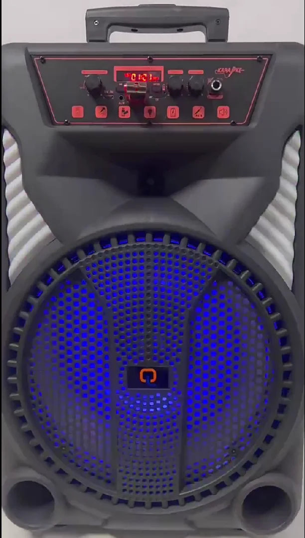 12-Inch Trolley for Bluetooth Speaker RGB High Subwoofer Portable Microphone Box Home Theatre Outdoor Audio Square