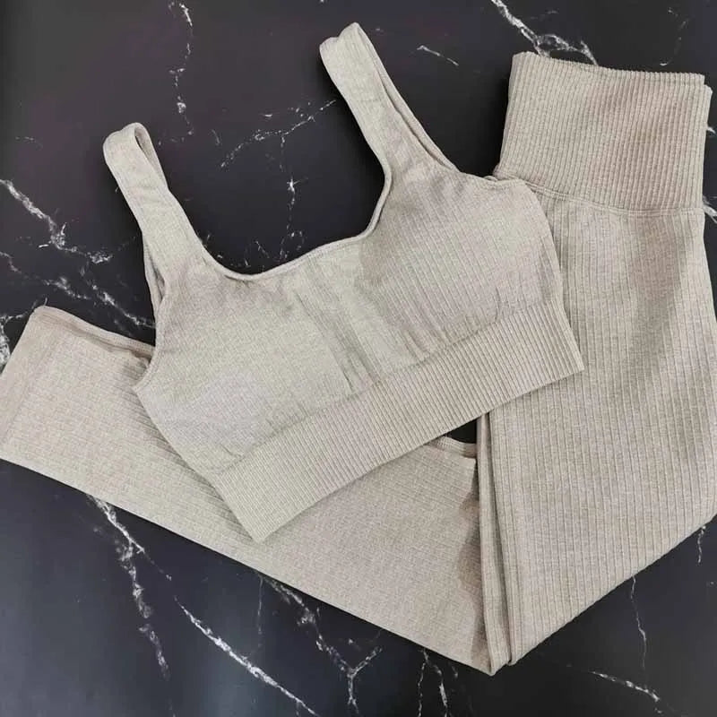 2 Piece Set Women Workout Clothes Yoga Set Seamless Women Gym Clothing Athletic Sports Suit Women Sports Bra and Leggings Set