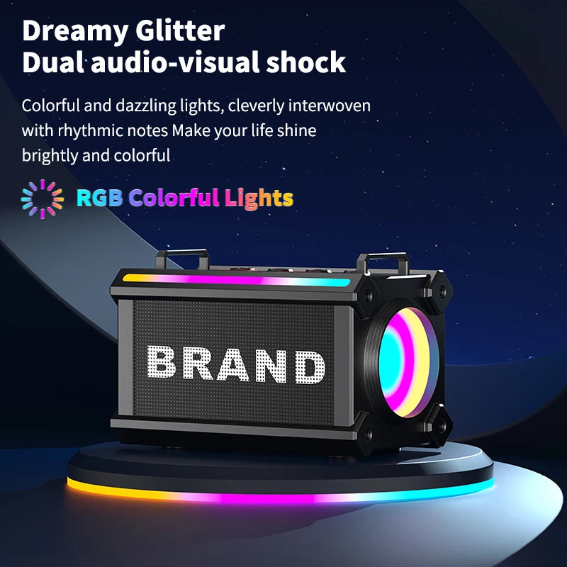 2025 Factory New Outdoor Portable Wireless Bluetooth Speaker Mini Speakers Strap TF Card Bass High Quality Loud RGB Lighting