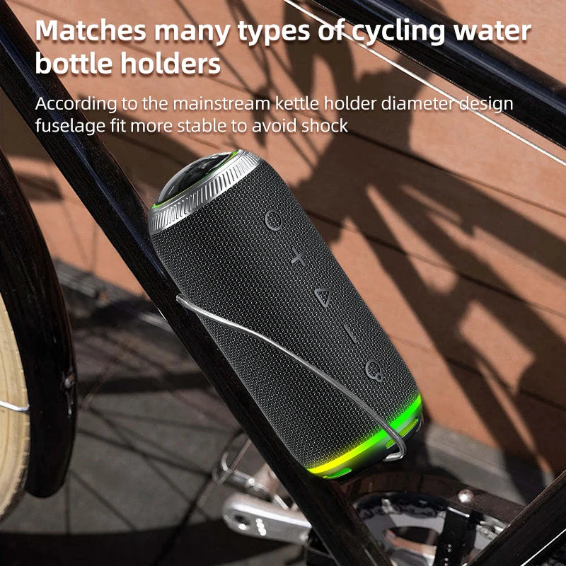 Portable Blue Tooth Speaker Outdoor Wireless RGB LED Lighting IPX5 Waterproof Audio Speaker with High Power Subwoofer