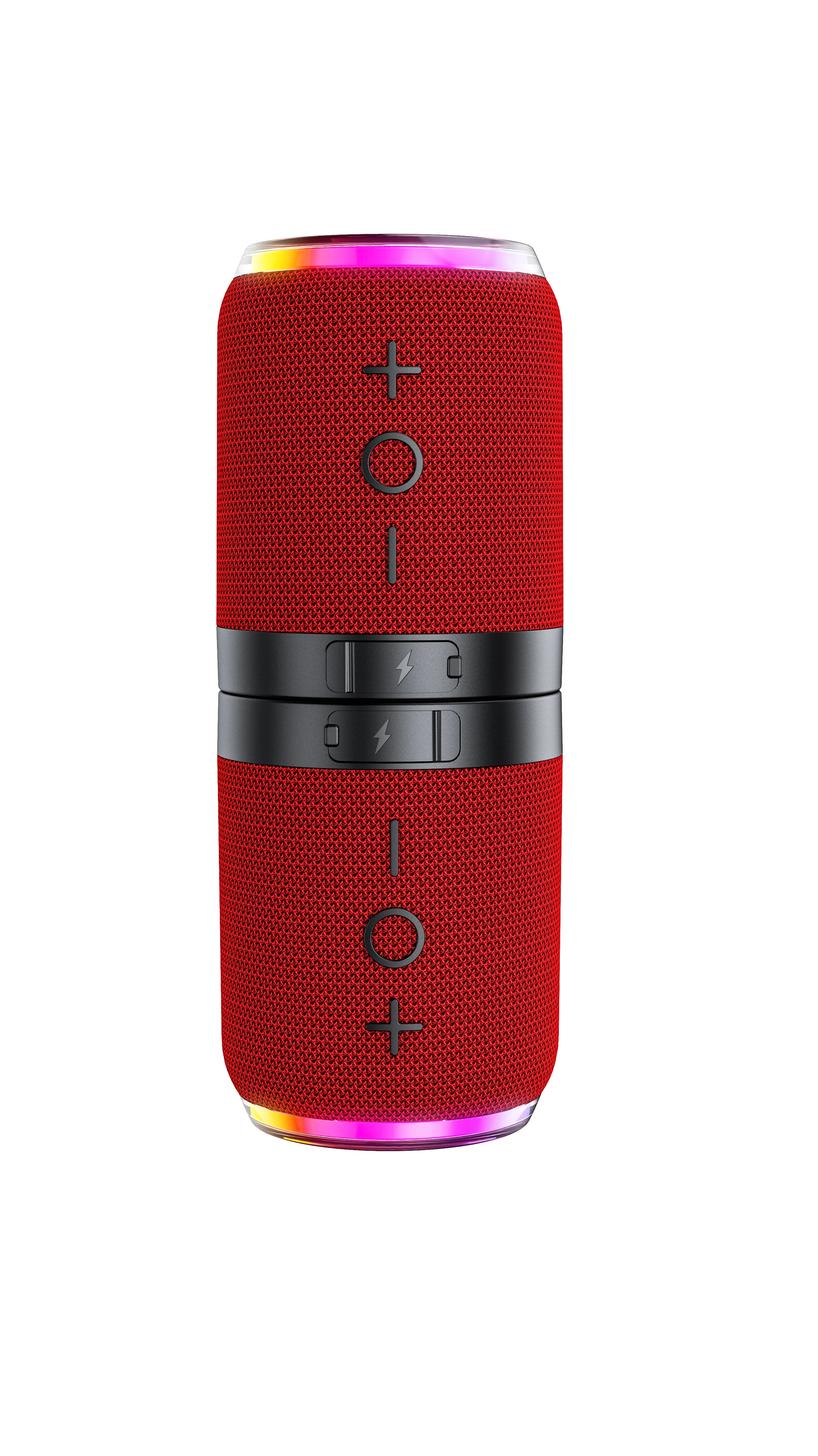 BT369 HiFi 10W Strong Bass 2-in-1 Magnetic Dual Split Wireless Speaker IPX6 with RGB Lights BT5.4 TWS Pairing Suitable