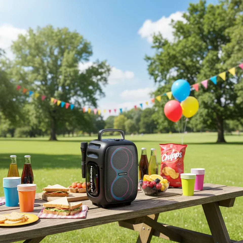 Partyone Club With Dual Microphone 650W Loud Bass Powered Original Hopestar Karaoke Speakers Outdoor Party Speaker Subwoofer