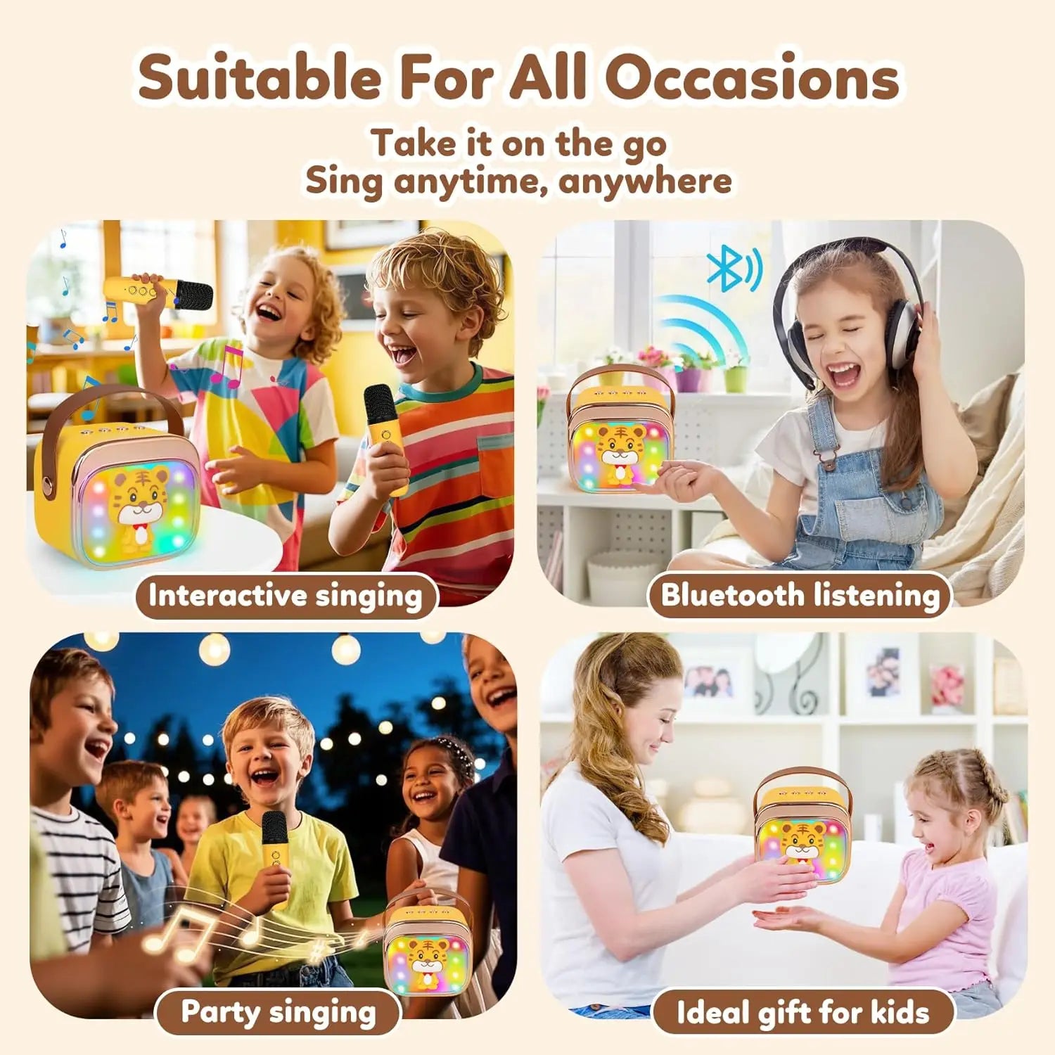 Happy Birthday Karaoke Para Casa Profesional Vcd Player for Machine Kids Ktv Party Wireless Speaker Double Microphone