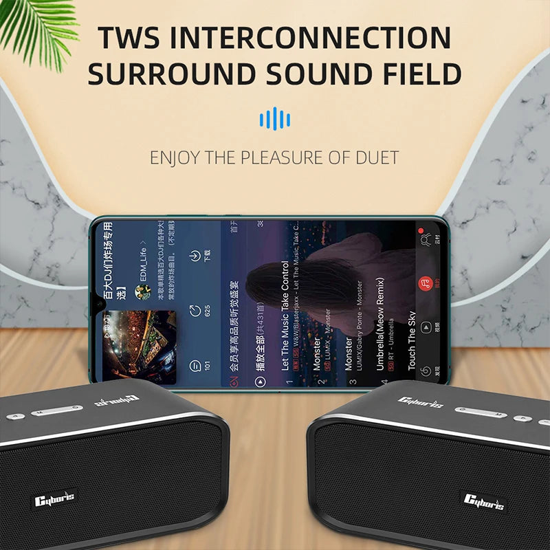 Portable BT5.0-Compatible Speaker 30W Subwoofer Speakers Wireless Waterproof Pillar Stereo Surround Boombox TWS Audio Player