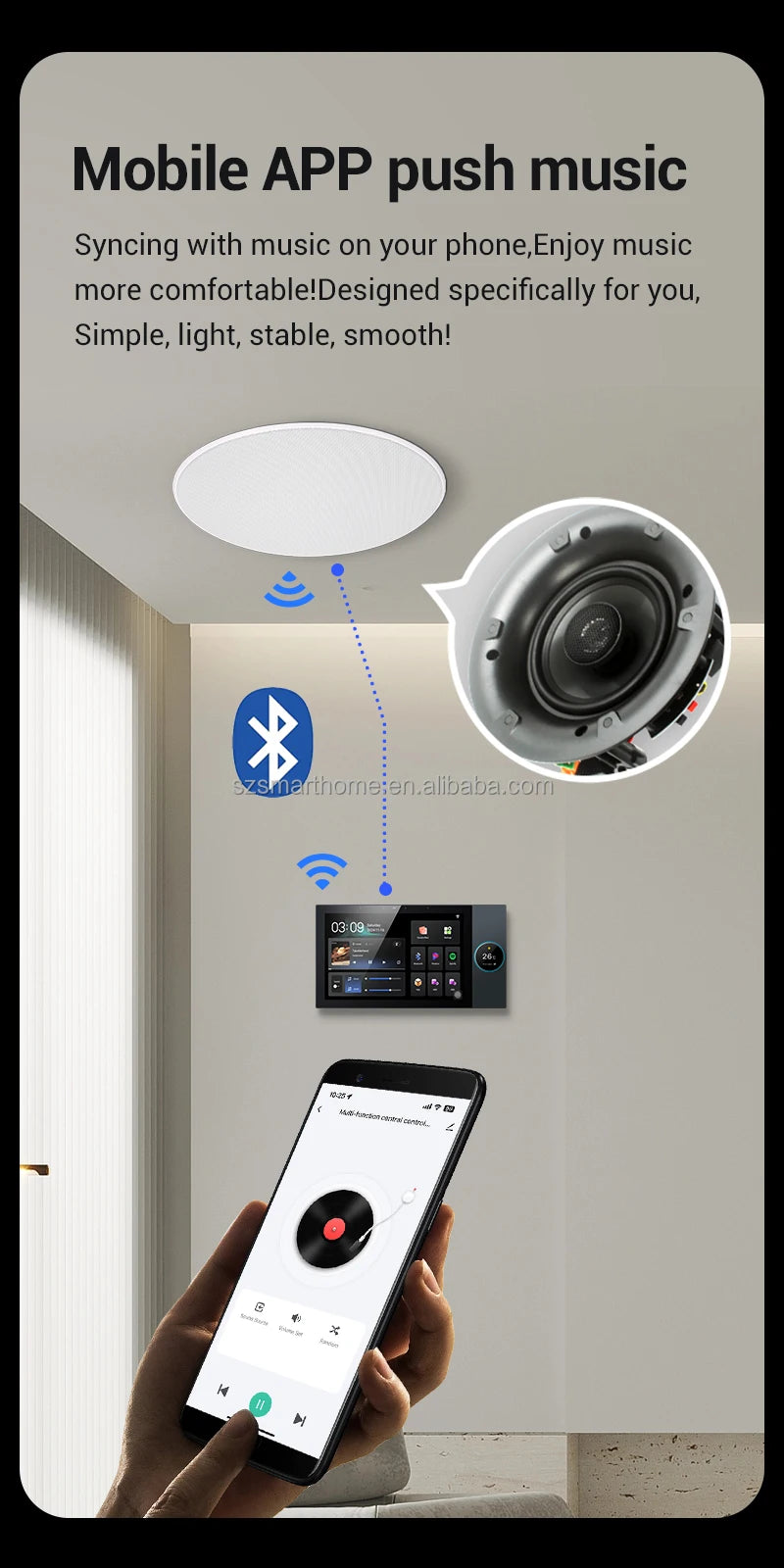 8-Channel Smart Home Theater System 10-Inch Touch Screen Wall Power Tuya Zigbee 4G 32G Control Panel Wireless System Music