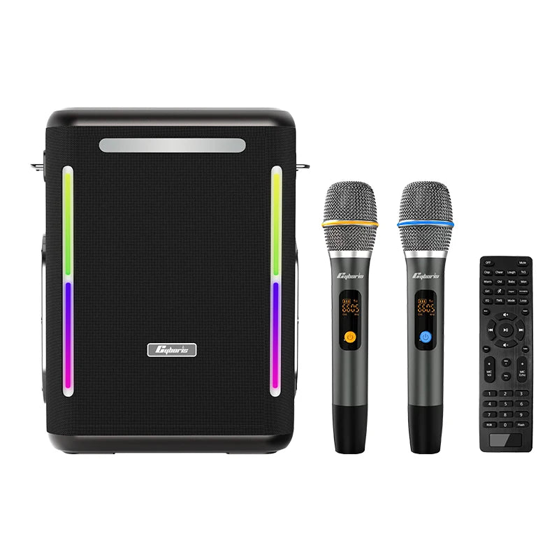 X15 Karaoke Machine PA System with Two Wireless Microphones, Portable Wireless Speaker with Remote Control, PD65W Quick Charge