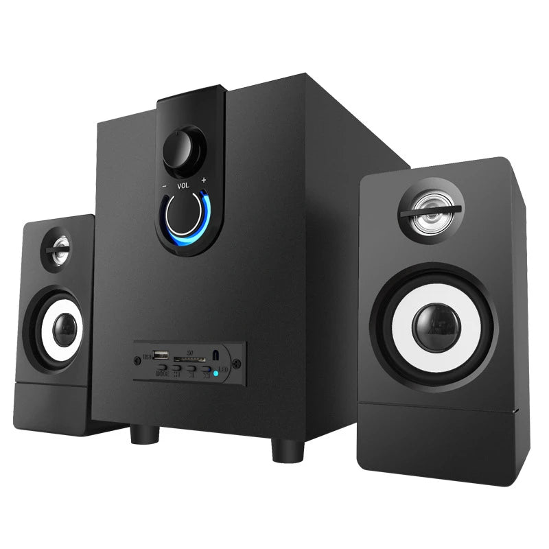 Tooth Subwoofer Blue Tooth Audio Card Usb Computer Desktop Computer Speakers 2.1 Wooden Multimedia Active Computer Speaker