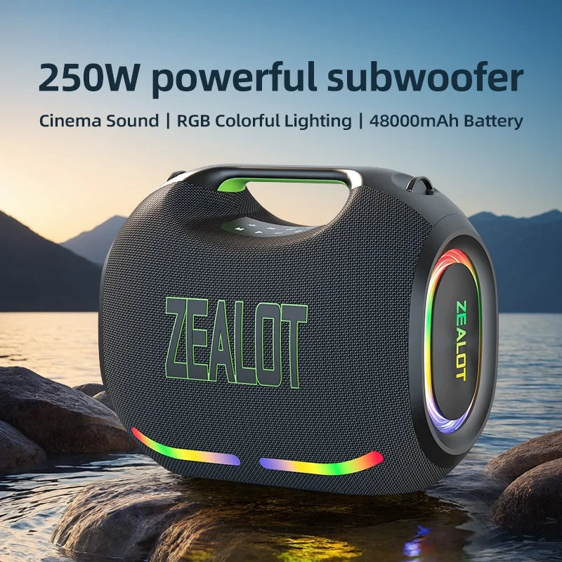 ZE21 RGB LED Plastic Three-Way Audio Crossover for Bt5.3 250W Output Power with 48000mAh Rechargeable Battery