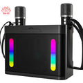 YS219 Portable Karaoke Machine for Bluetooth 2 Wireless Microphones HD Sound PA System RGB Amplifier Handle for Home Theatre