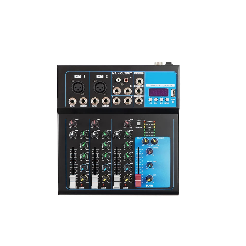 F7 7-Channel Audio Mixer Console for Home Bars-Professional Audio Video & Lighting