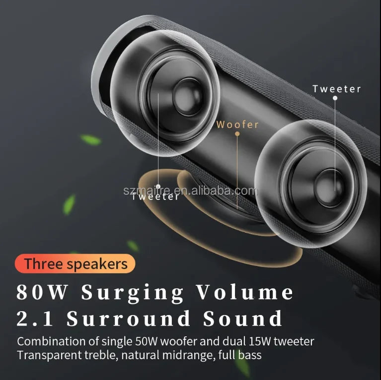 Newest Portable Speaker 80W High-power DSP Subwoofer Wireless Portable TWS Outdoor Bluetooth Speaker