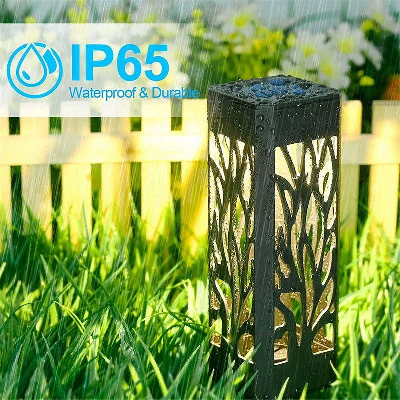 Solar Lights Outdoor with Solar Panel Pathway Lights IP65 Waterproof Garden Lights Auto ON/Off for Landscape Pathway Patio Decor