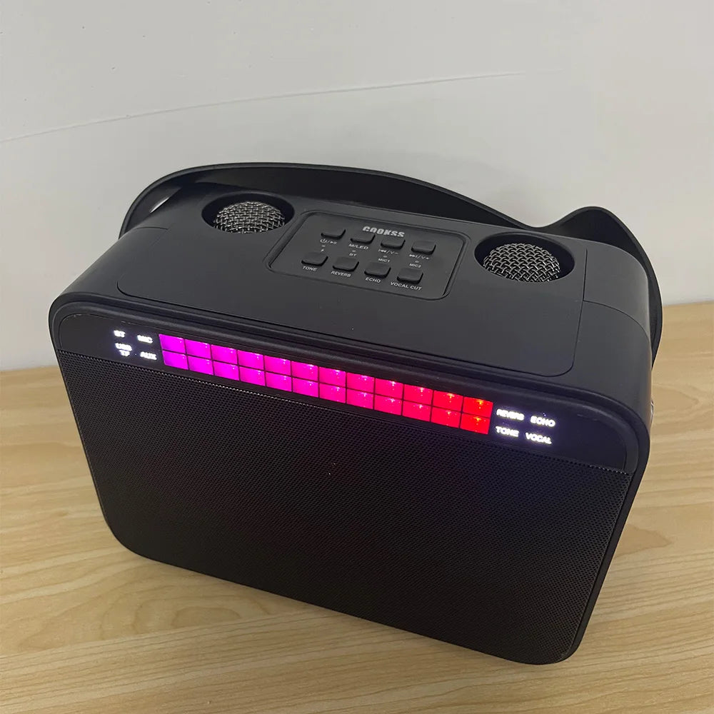 Wireless Bluetooth Microphone with Remote Control Portable Handheld Speaker Karaoke Machine Style for Kids Colorful LED Light