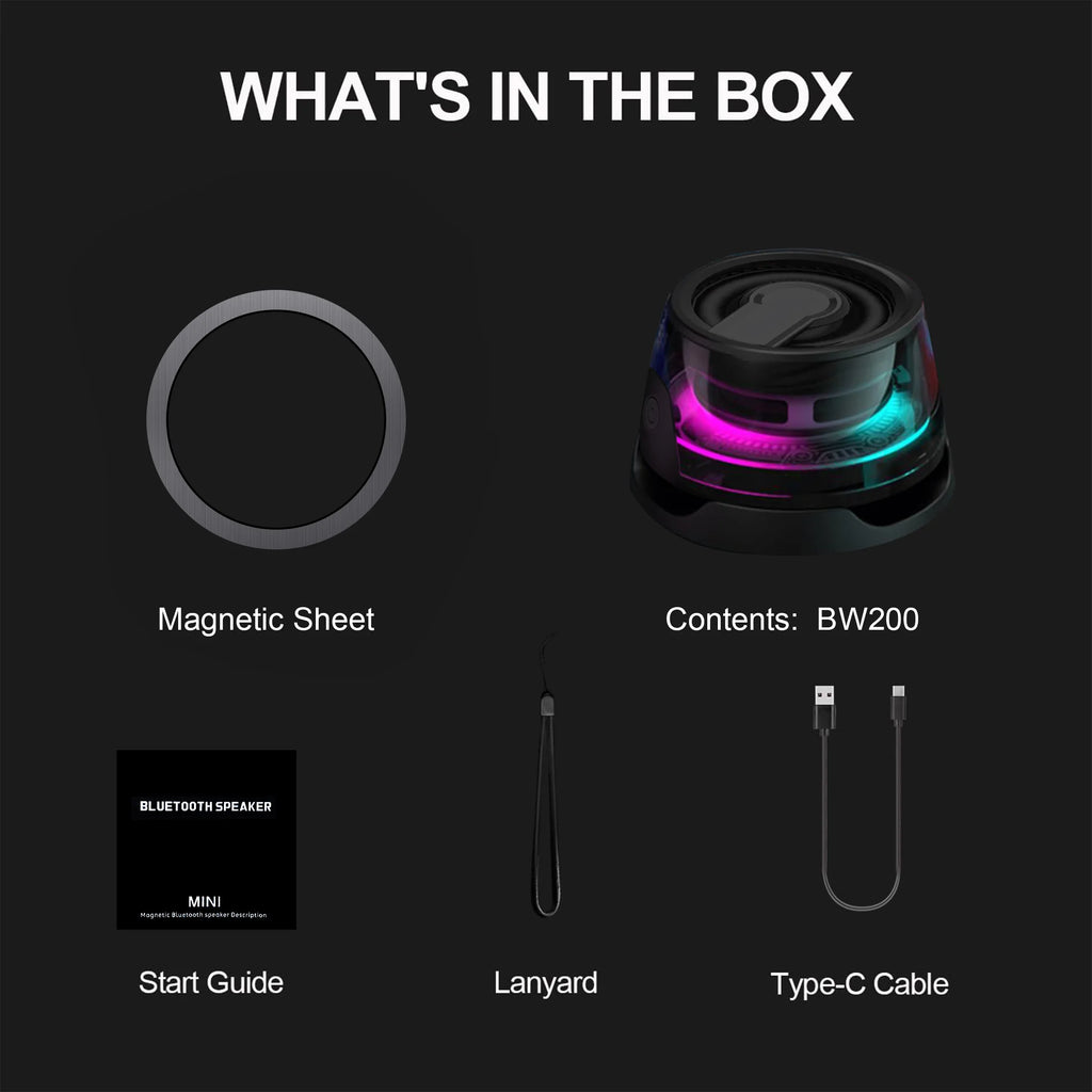 RGB Magnetic  Speaker Small Audio New Private Model Portable Magnetic Stand Desktop Speaker Atmosphere Light Wireless