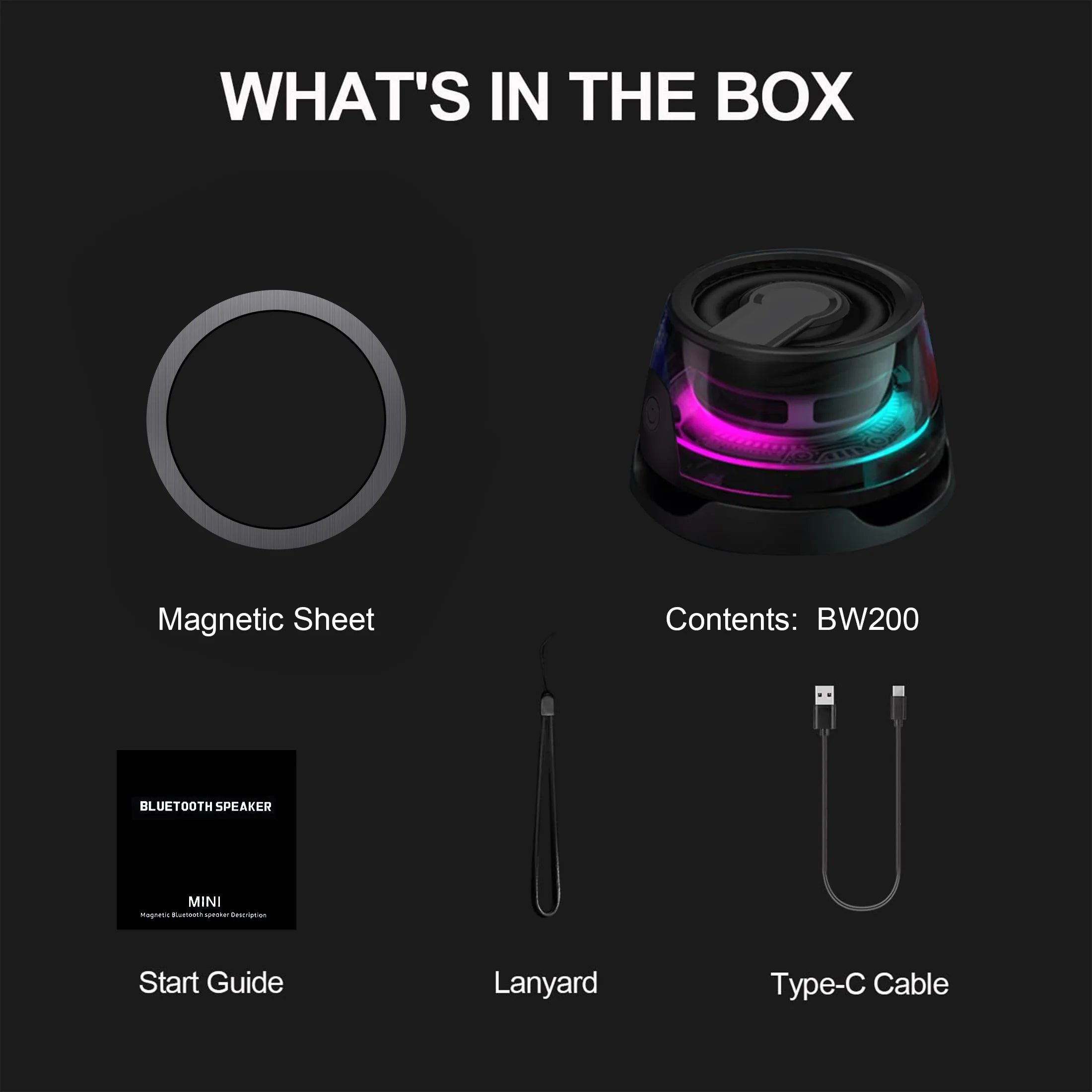 RGB Magnetic  Speaker Small Audio New Private Model Portable Magnetic Stand Desktop Speaker Atmosphere Light Wireless