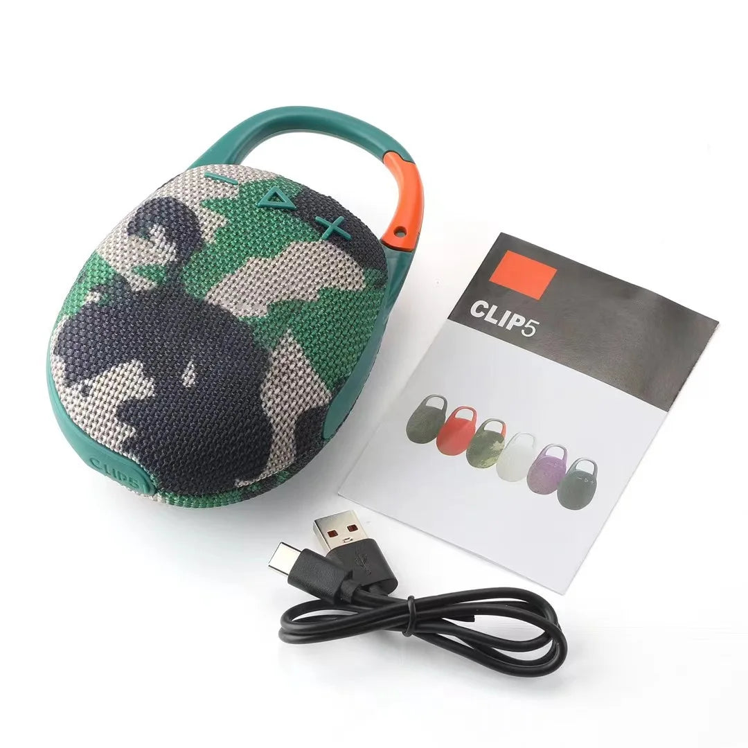 CLIP5 Portable Outdoor  Speaker Mini Bass Wireless with Waterproof Plug-in Cross-Border New Product Powered by Battery