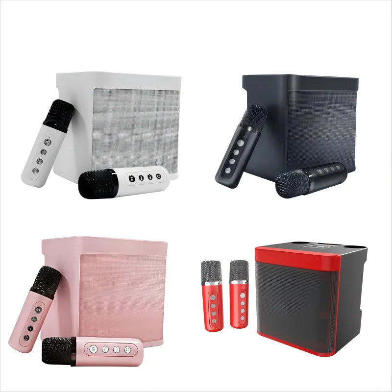YS210 Mini Bluetooth Speaker Microphone Wireless Portable Subwoofer Ys-203 Wireless Karaoke Speaker With 2 Microphones Kd-203
