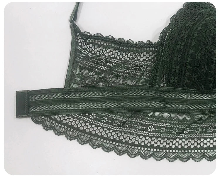 Women French Lace Bra Set Seamless Underwear Set Backless Vest Sexy Panties Elastic Ultrathin Bralette Female Lingerie Intimates