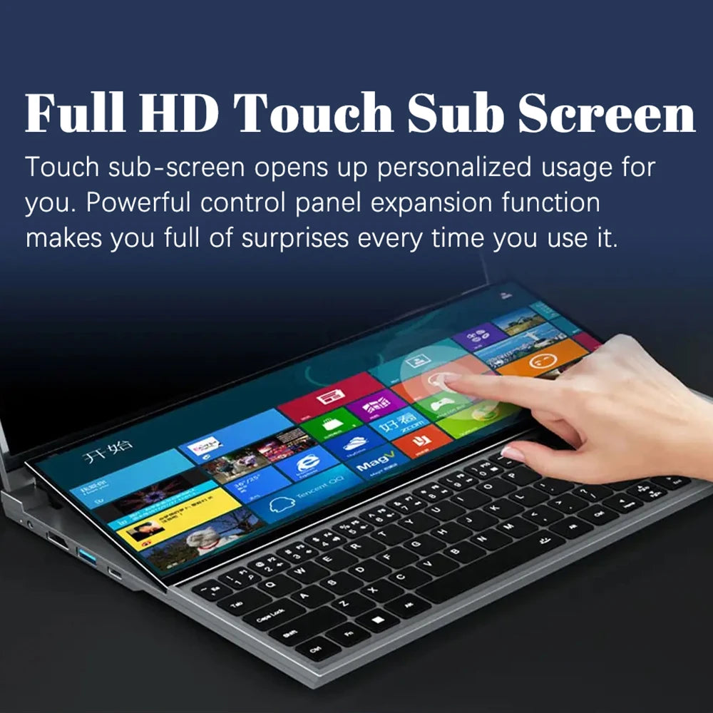 CRELANDER X16 Double Screen Laptop 16 Inch Touch Screen Intel Core CPU PC Portable Computer Business Laptops Computadoras Laptop