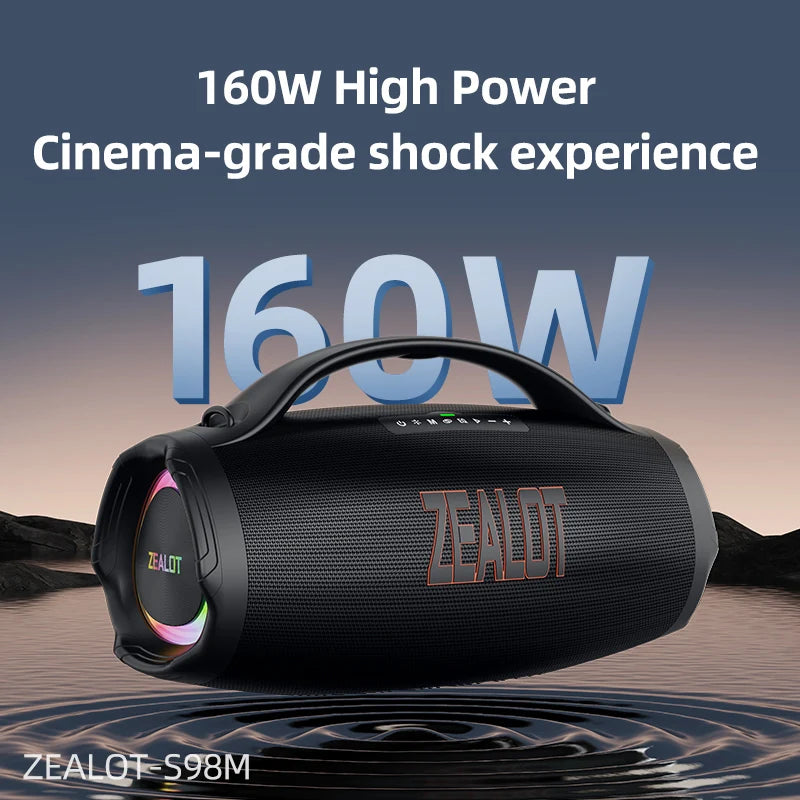 ZEALOT S98M Portable Speaker with 2 Wireless Microphones with Lights, Karaoke Microphone Supports USB/TF/AUX for Home Party