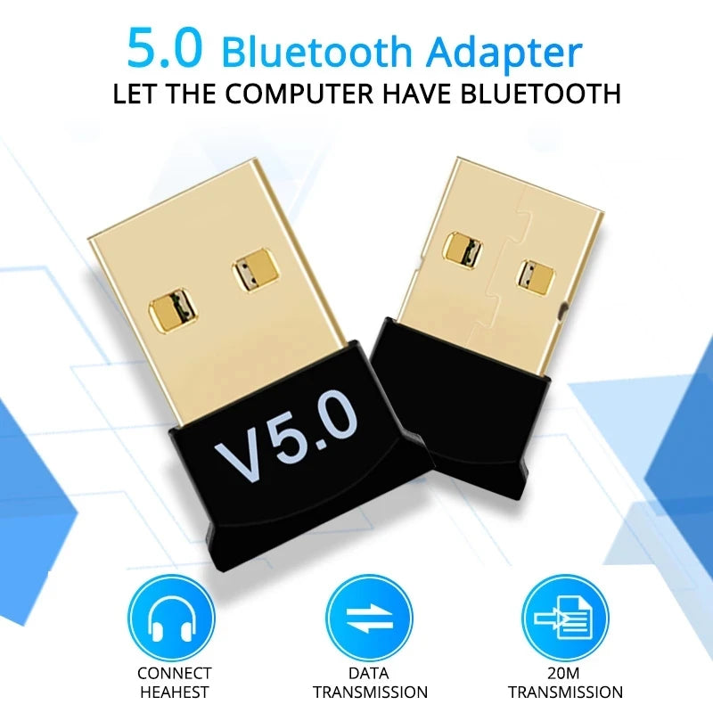 USB Bluetooth 5.0 Adapter USB Wireless Receptor Bluetooth Speaker File Receiver Transmitter Dongle Laptop Earphone BLE Sender