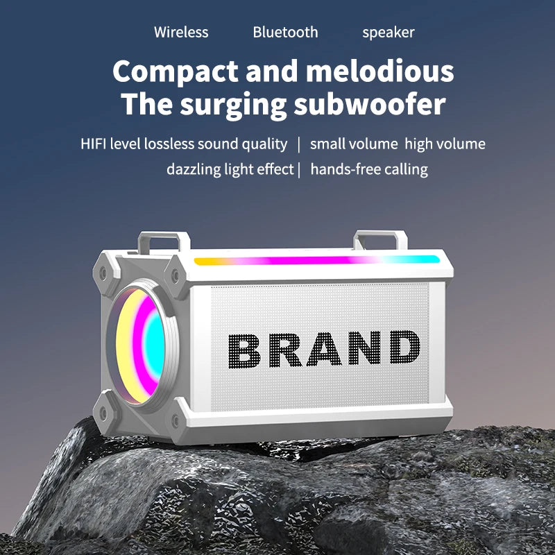 2025 Factory New Outdoor Portable Wireless Bluetooth Speaker Mini Speakers Strap TF Card Bass High Quality Loud RGB Lighting