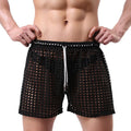 Lingerie Mens Underwear Fishnet Mesh Transparent Boxer Shorts Breathable Boxershorts Sleep Bottoms Cuecas Sports Causal Shorts