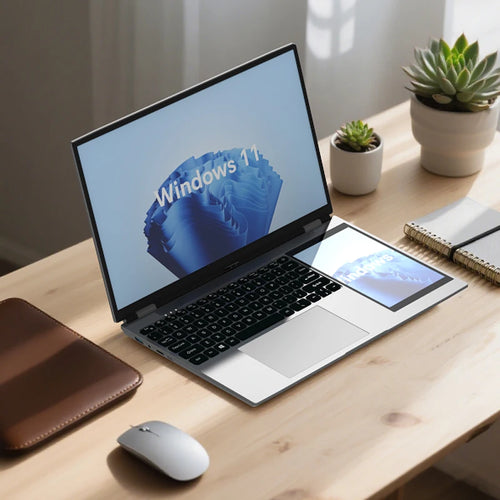 2026 New Laptop 15.6Inch + 7Inch Touch Laptop 16Gb Ram 128Gb 256Gb 512Gb 1Tb Ssd Rgb Backlit Keyboard Dual Screen Cheap Computer