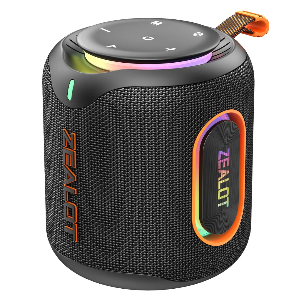 ZEALOT M1 30W Portable Speaker Deep Bass Colorful RGB Lights, IPX6 Waterproof, TWS Pairing for Outdoor/Party/Travel, Gift Ideas