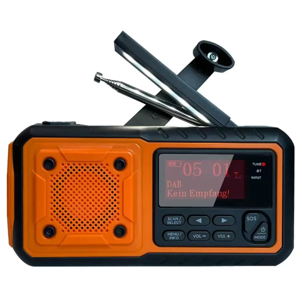 SY-376 Solar/Crank Emergency DAB+/FM Radio with Powerful Spotlight & Soft Night Light for Camping & Survival