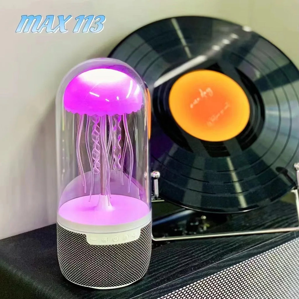 Jellyfish Mini Wireless Speaker with RGB LED Lighting MAX113 Sound-Activated for Bluetooth Rhythm Night Light USB Audio System